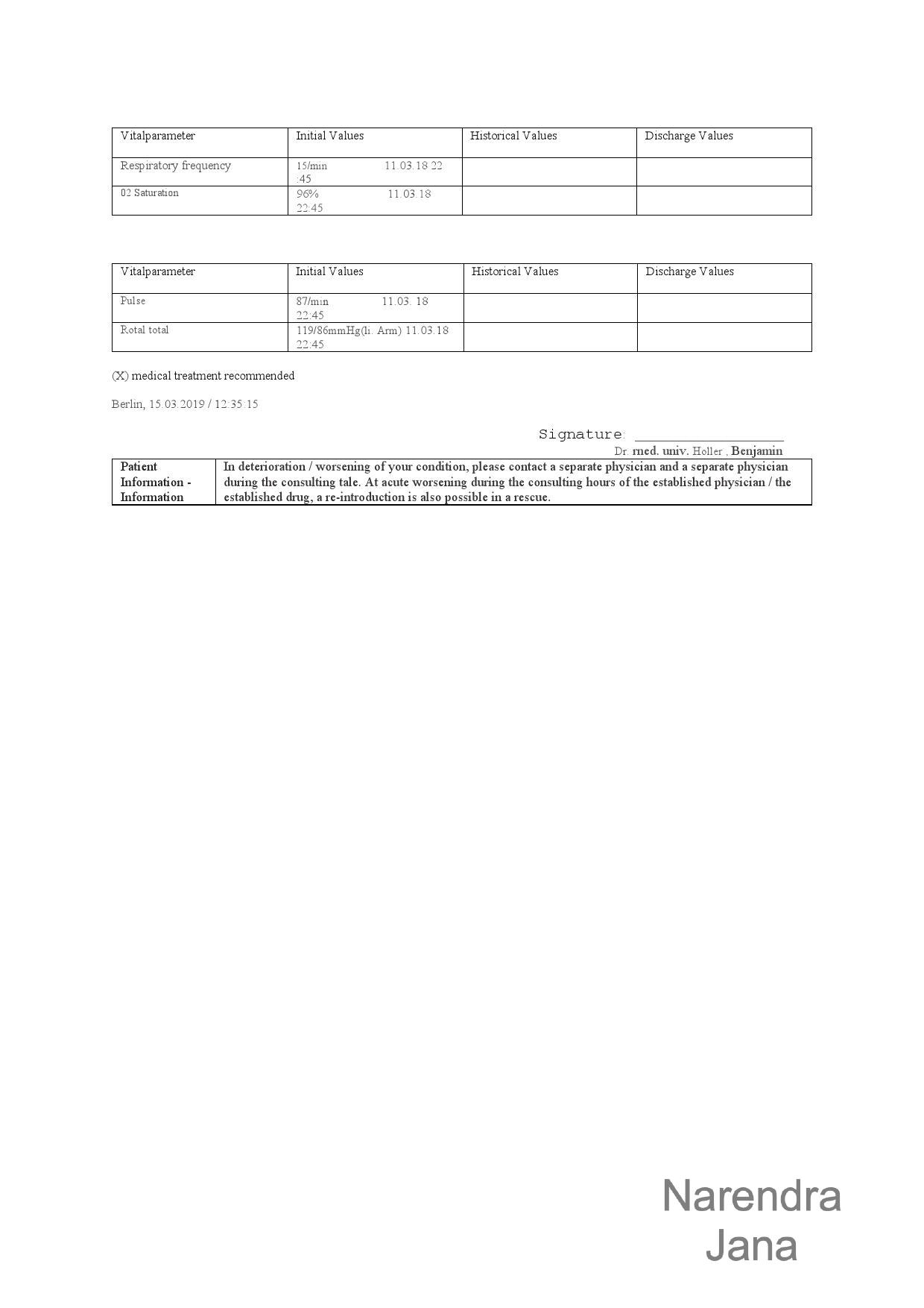 Falsified Discharge Summary